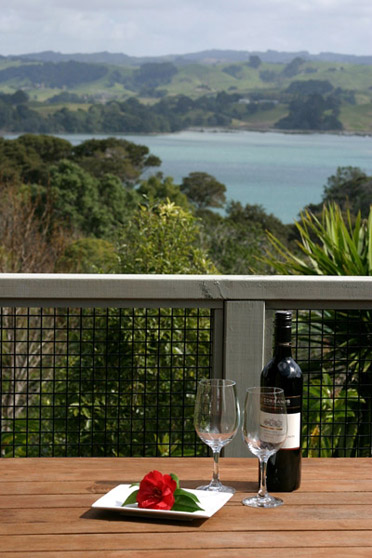 Tui Cottage - view from lounge decking Tui Cottage - view from lounge decking
